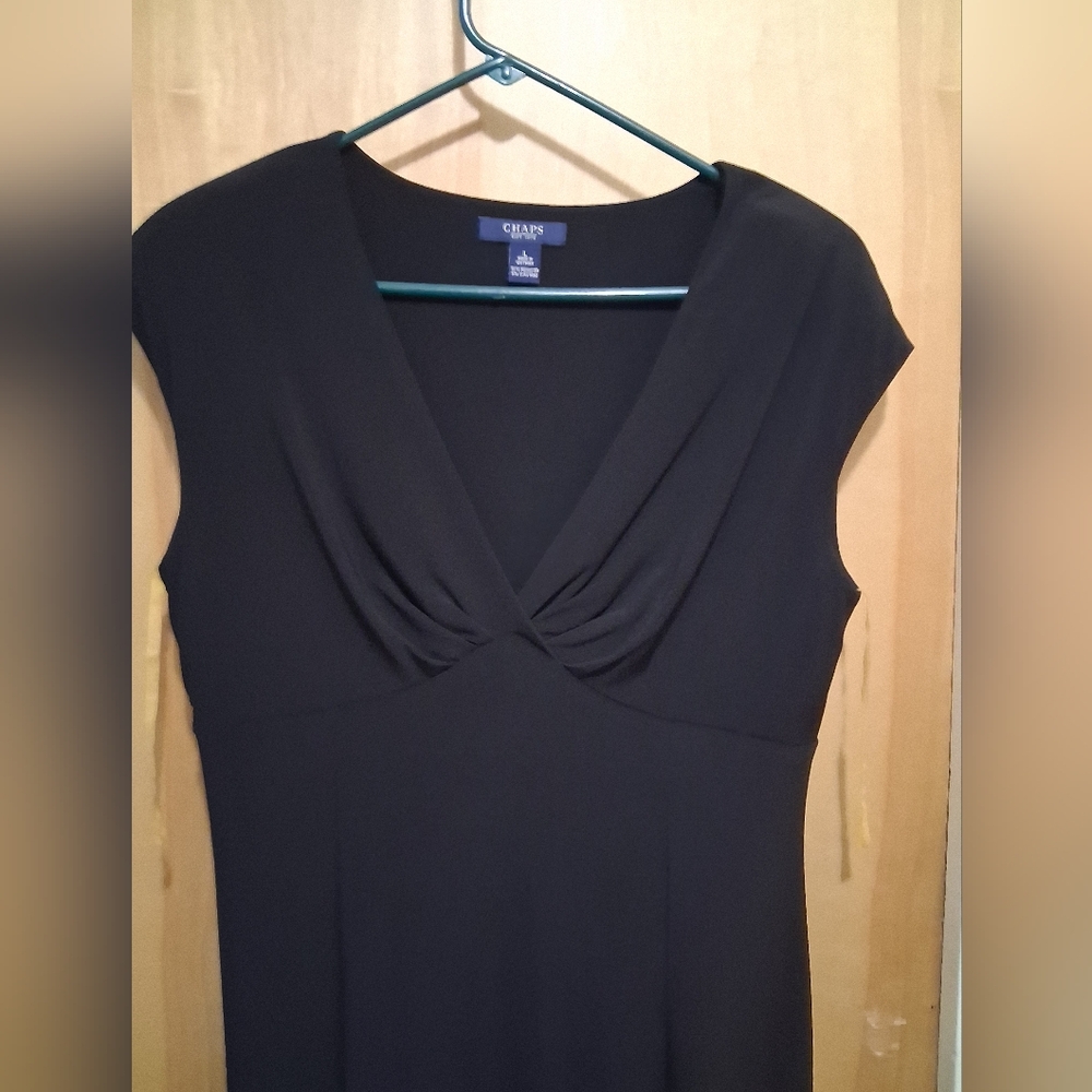 Chaps Black C A-line Midi Dress Size L - Picture 2 of 4